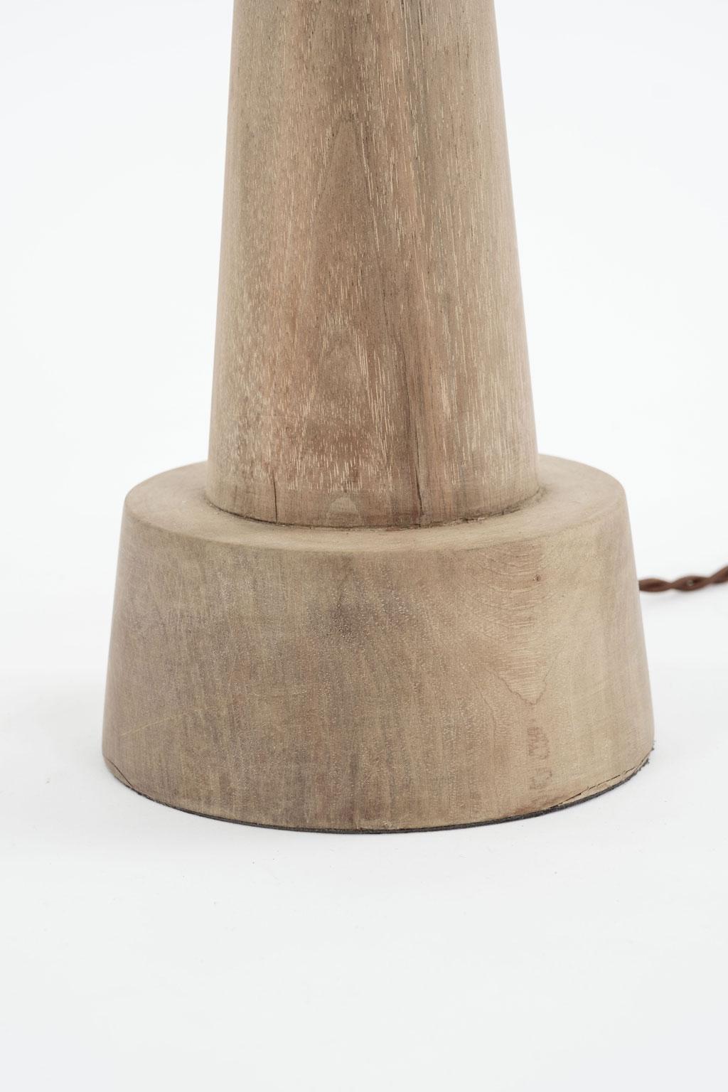 Mid-Century Modern Tall Mid-Century Walnut Lamps