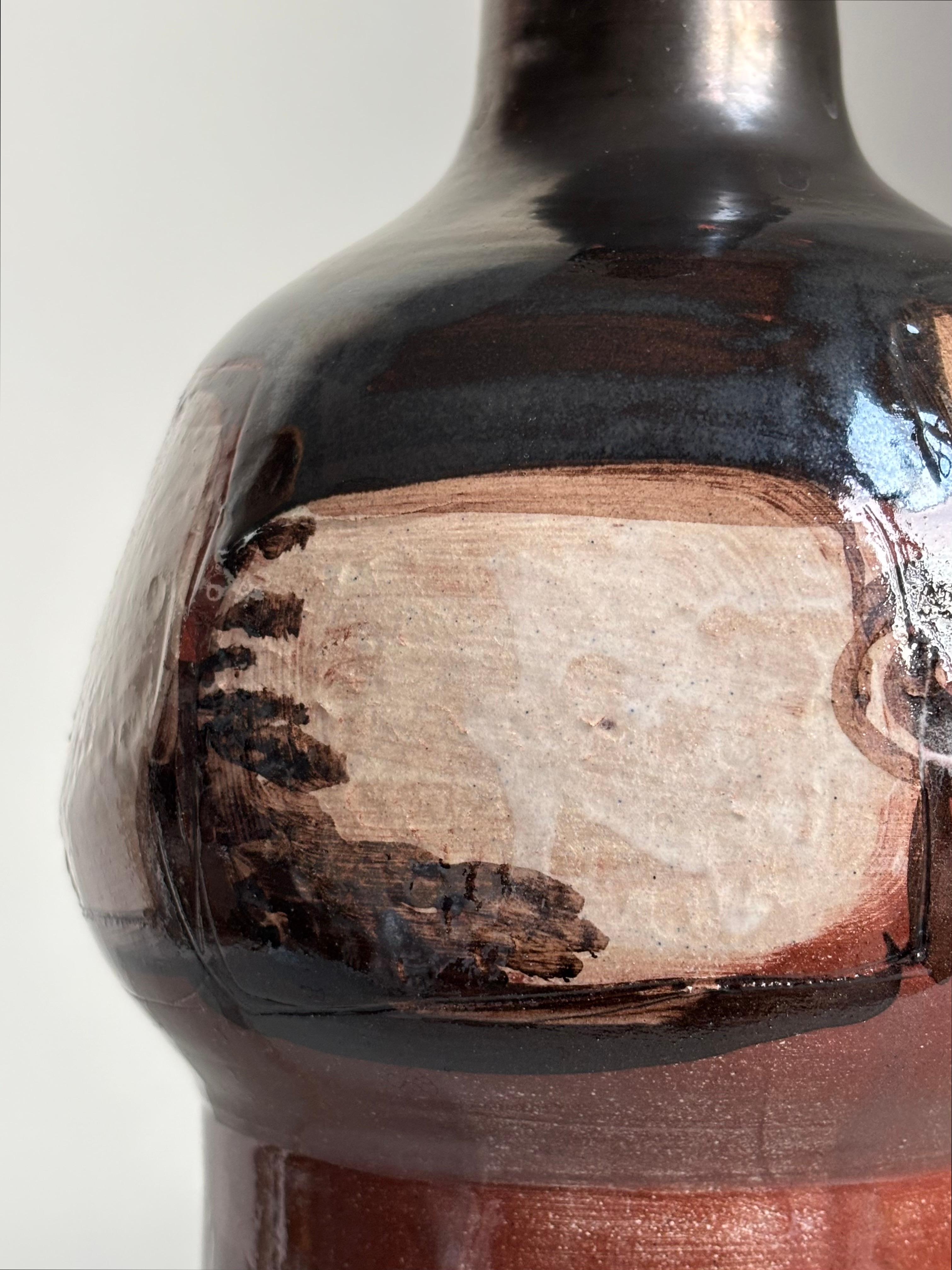 Tall Midcentury Abstract Decor Ceramic Lamp, 1960s For Sale 3