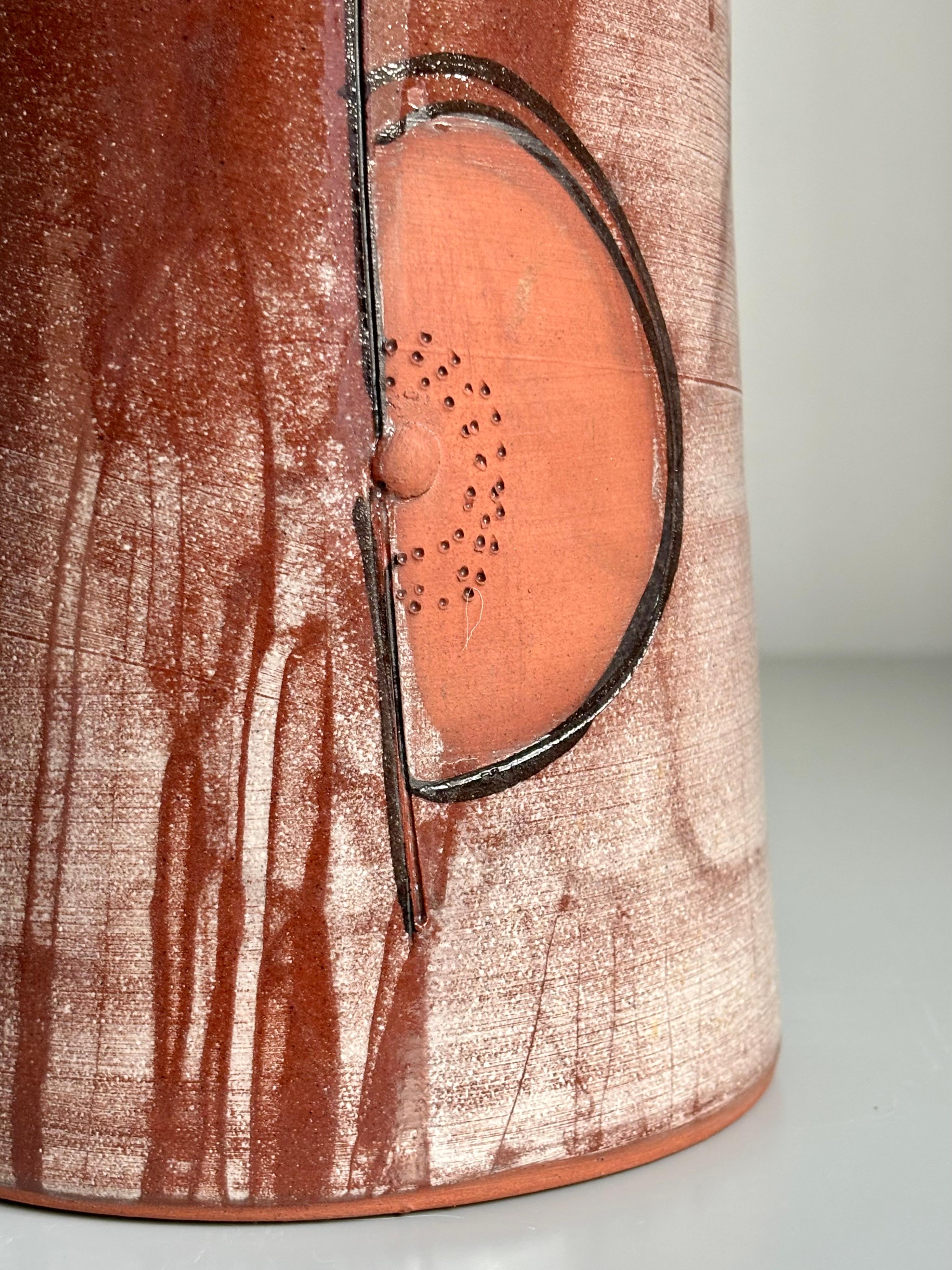 Tall Midcentury Abstract Decor Ceramic Lamp, 1960s For Sale 2