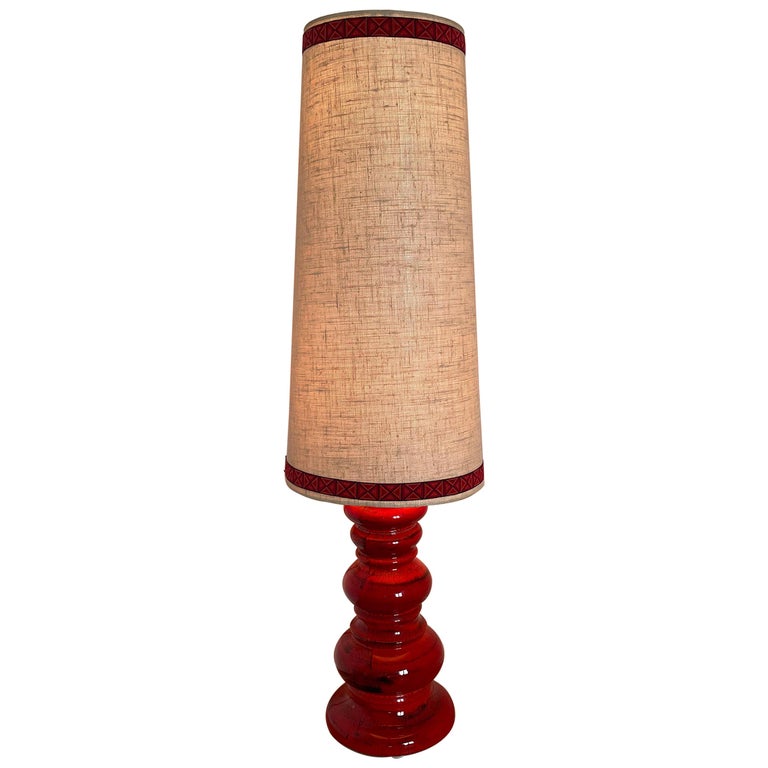 Tall Midcentury Ceramic Floor Lamp And, Mid Century Modern Floor Lamp Shades