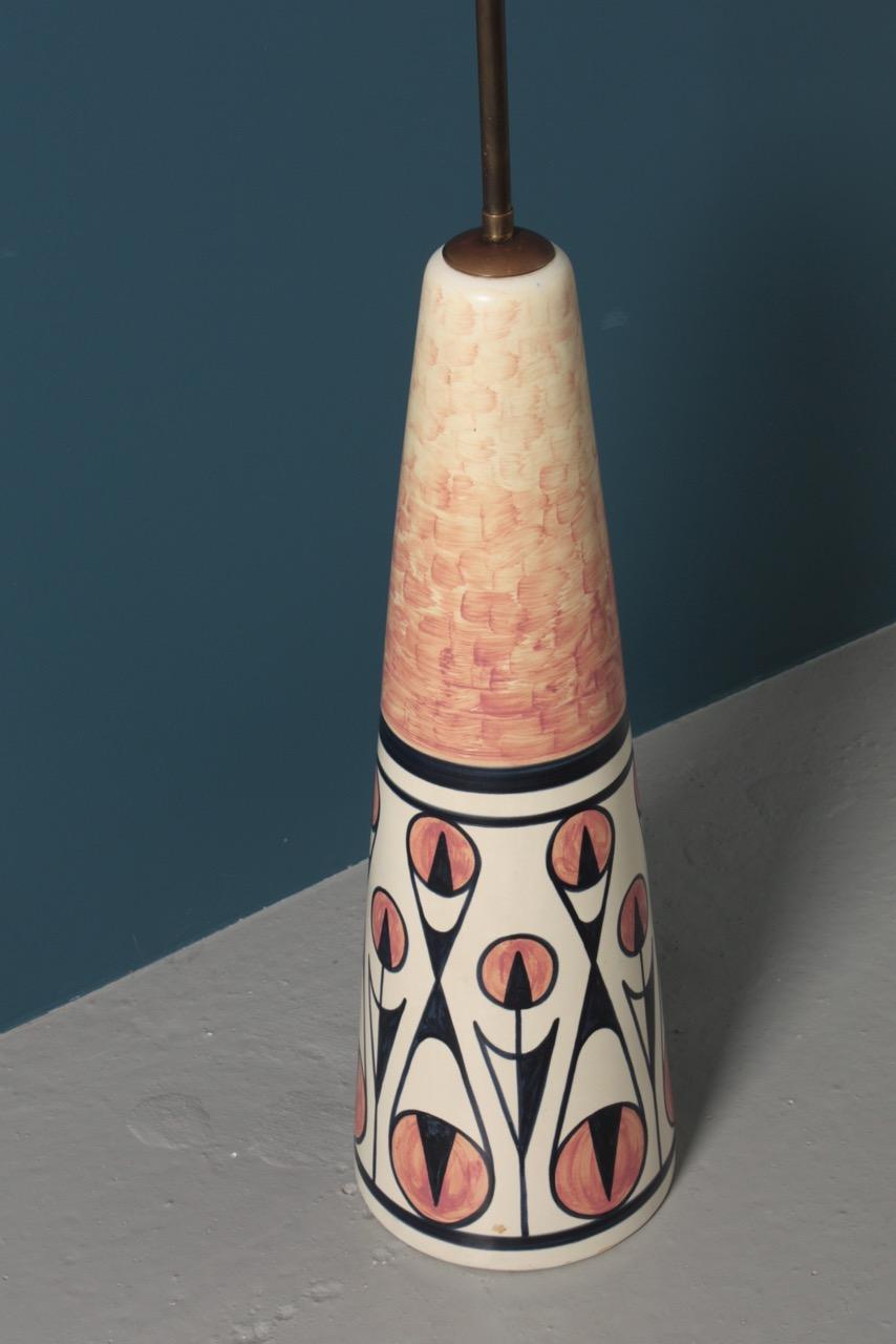 Scandinavian Modern Tall Midcentury Danish Design Ceramic Floor Lamp by Søholm, 1960s