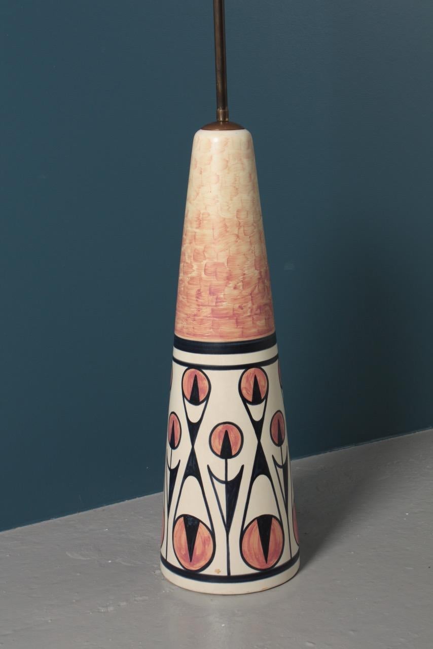 Tall Midcentury Danish Design Ceramic Floor Lamp by Søholm, 1960s In Good Condition In Lejre, DK