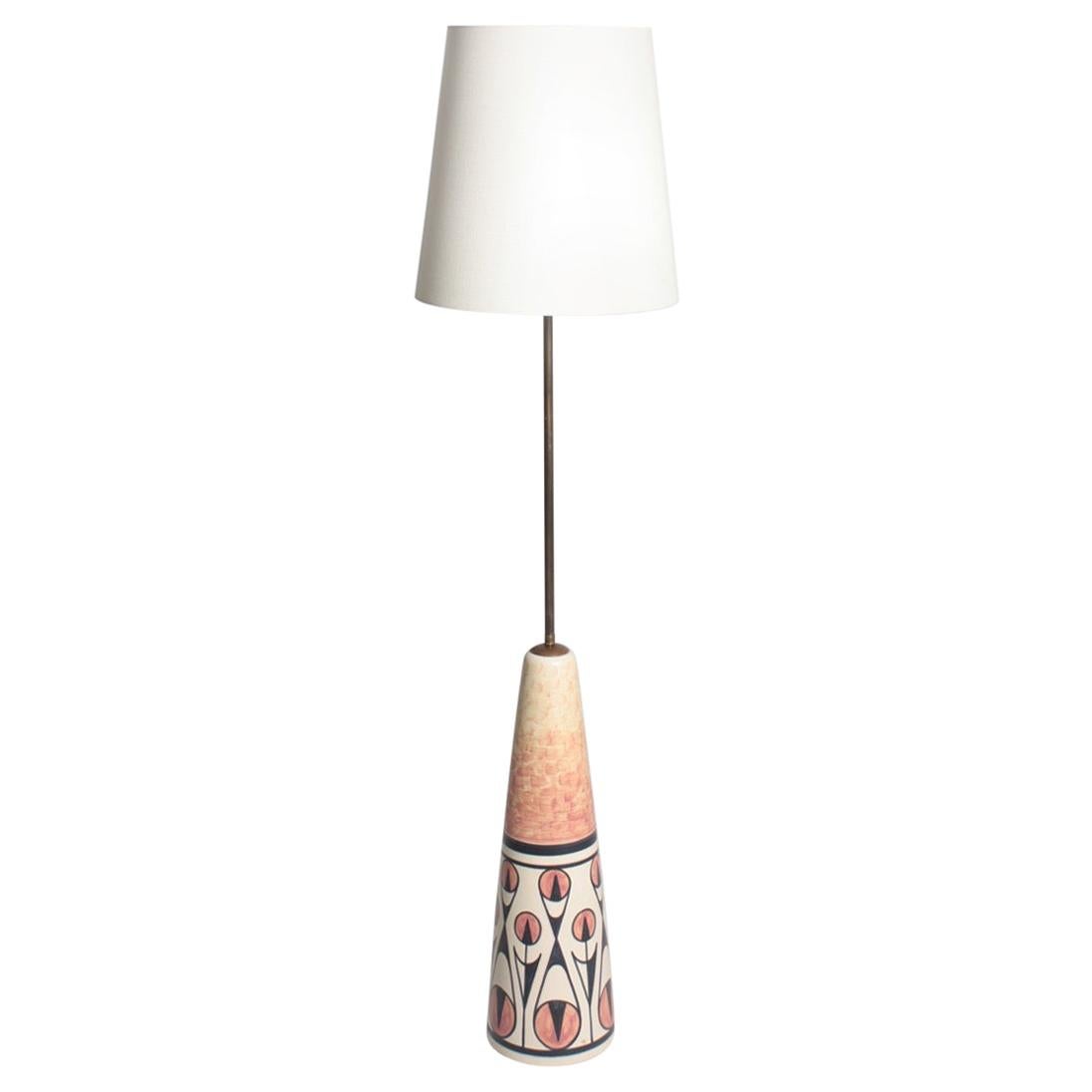 Tall Midcentury Danish Design Ceramic Floor Lamp by Søholm, 1960s