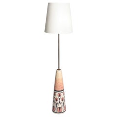 Tall Midcentury Danish Design Ceramic Floor Lamp by Søholm, 1960s