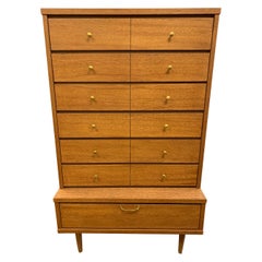 Tall Midcentury Danish Modern Sculptural Chest of Drawers Dresser Wardrobe