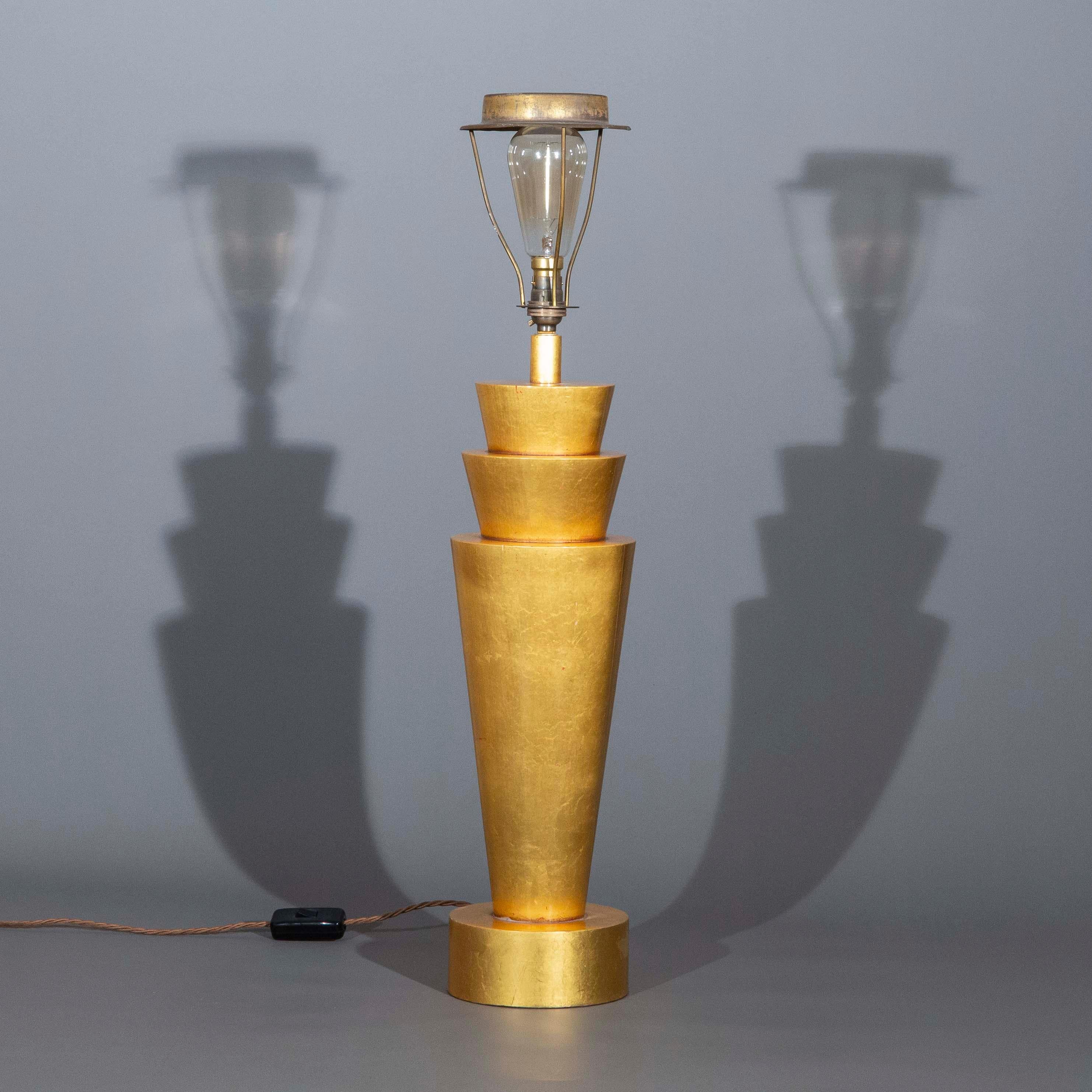 French Gold Leaf Table Lamp For Sale