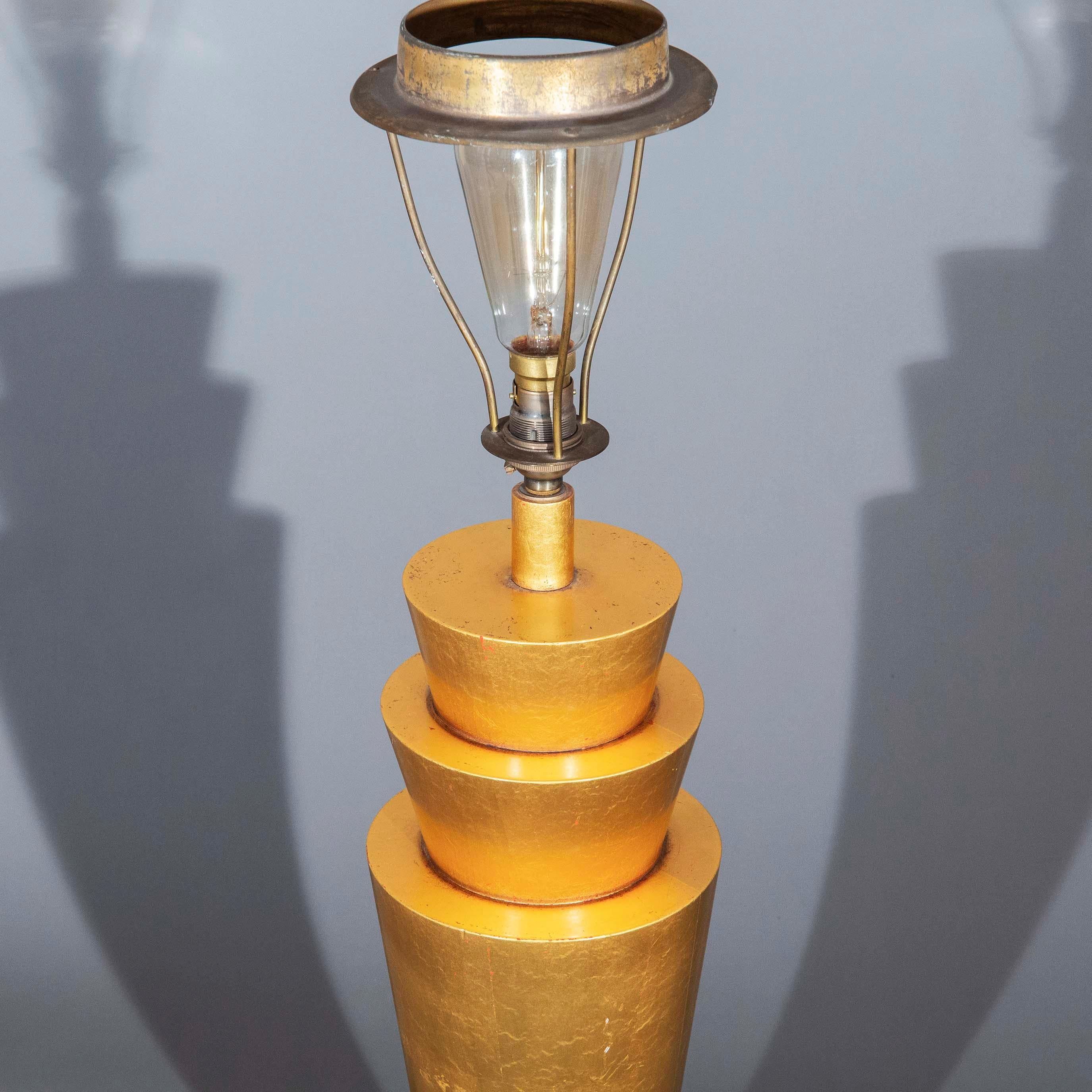 Gold Leaf Table Lamp In Good Condition For Sale In Richmond, London