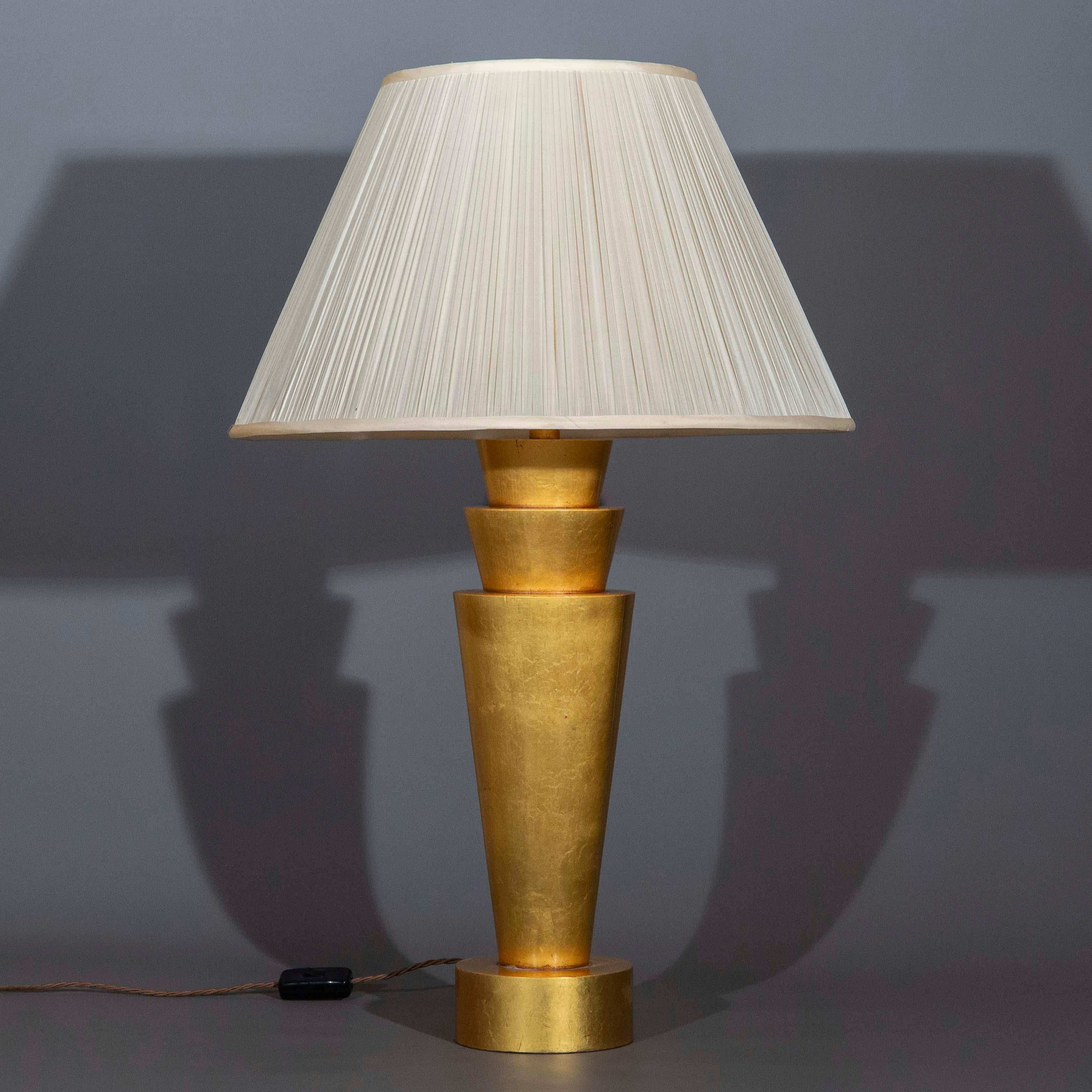 Gold Leaf Table Lamp For Sale 1