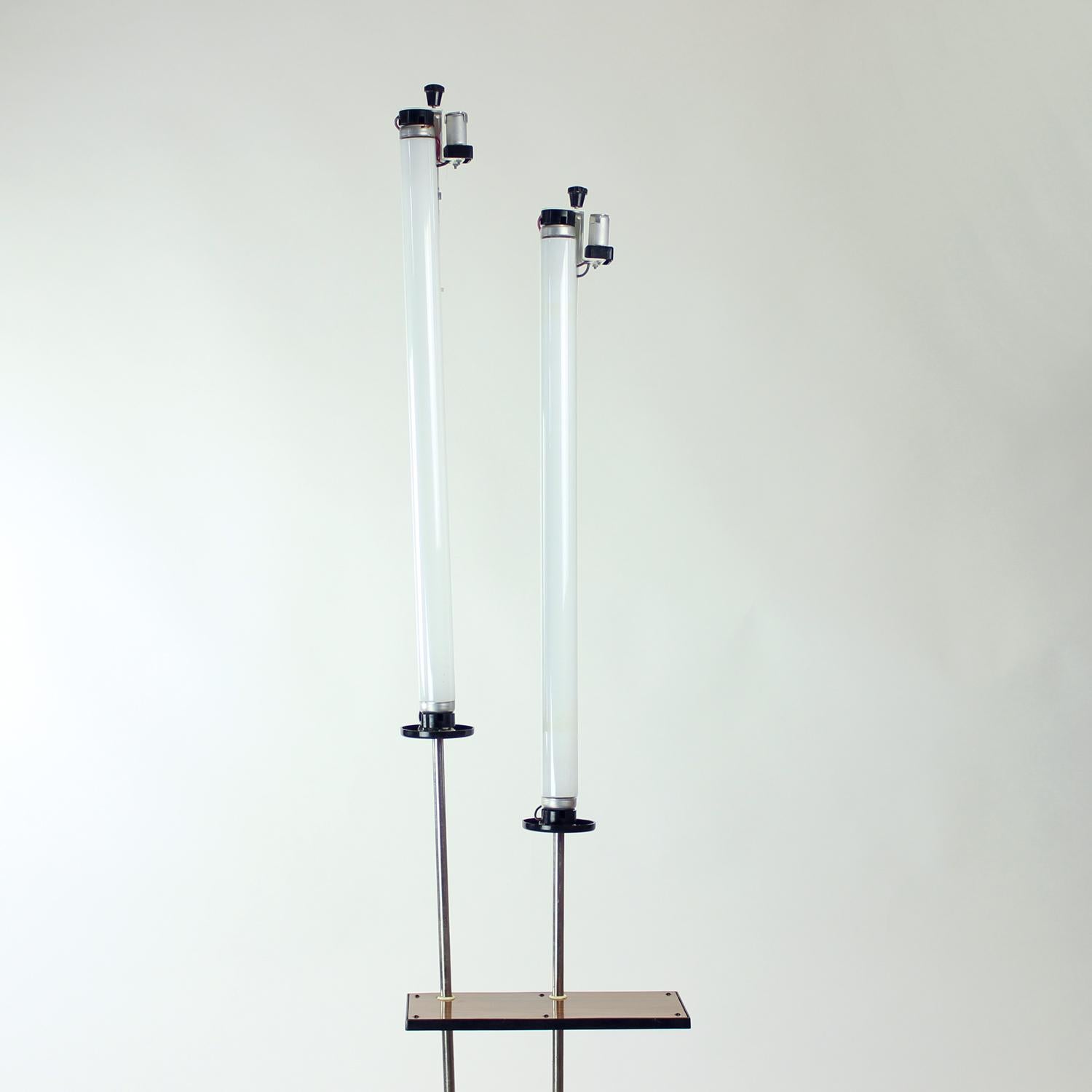 Tall Midcentury Freestanding Light With Neon Lights, Soviet Russian Circa 1960s In Good Condition In Zohor, SK