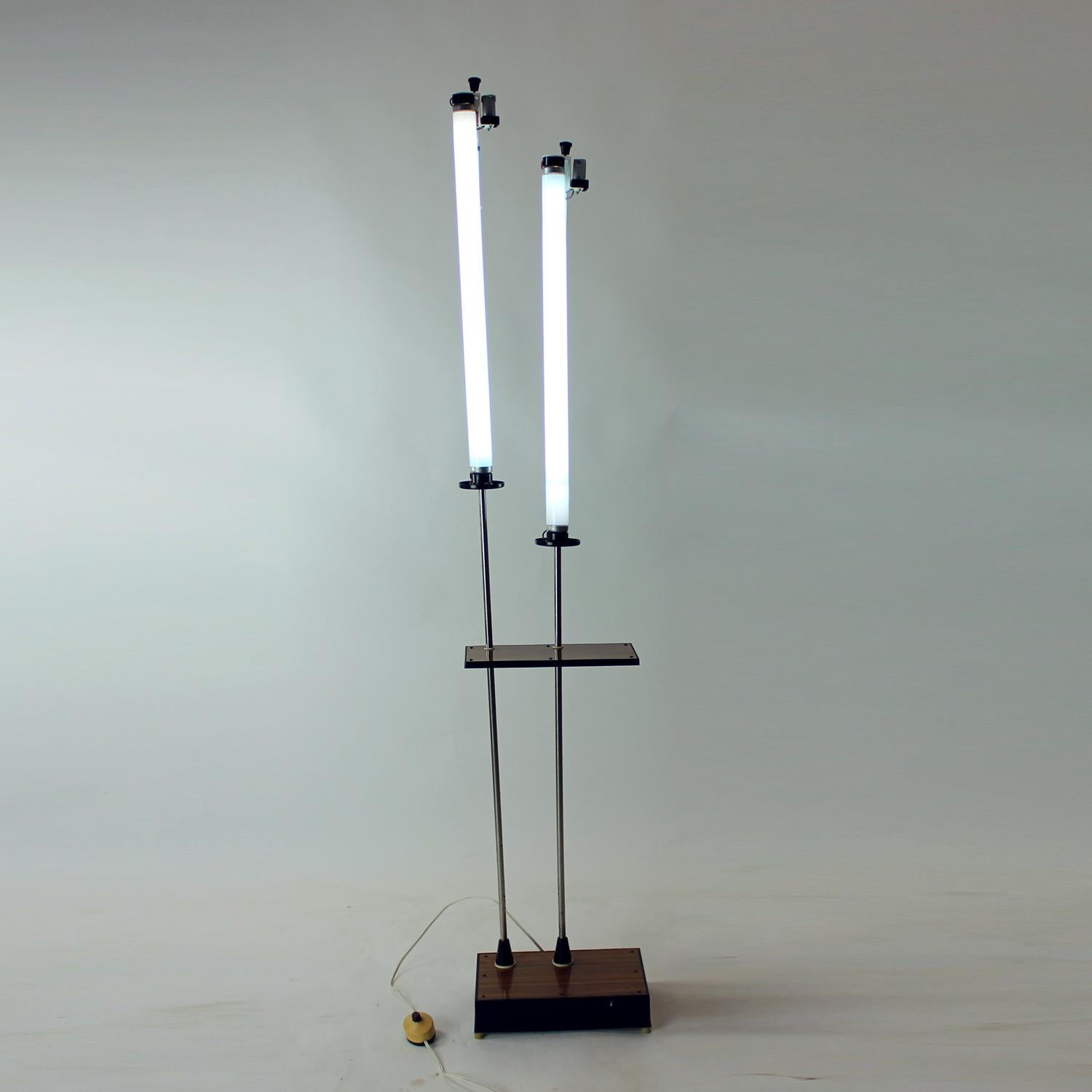 Mid-20th Century Tall Midcentury Freestanding Light With Neon Lights, Soviet Russian Circa 1960s
