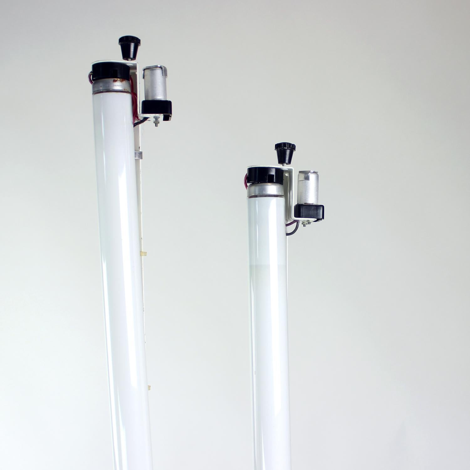 Tall Midcentury Freestanding Light With Neon Lights, Soviet Russian Circa 1960s 1