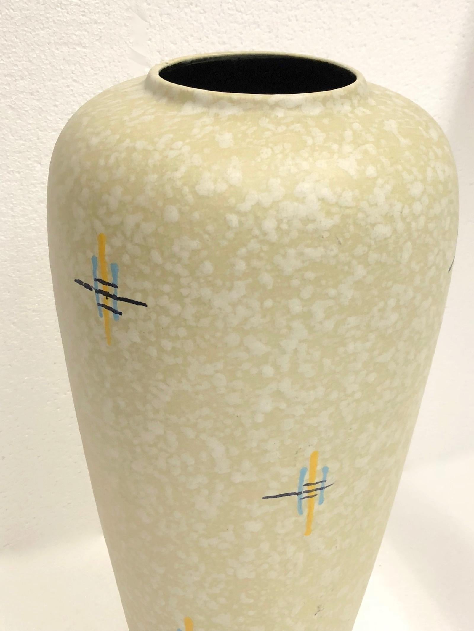 Mid-20th Century Tall Midcentury German Pottery Floor Vase Umbrella Stand by Scheurich For Sale
