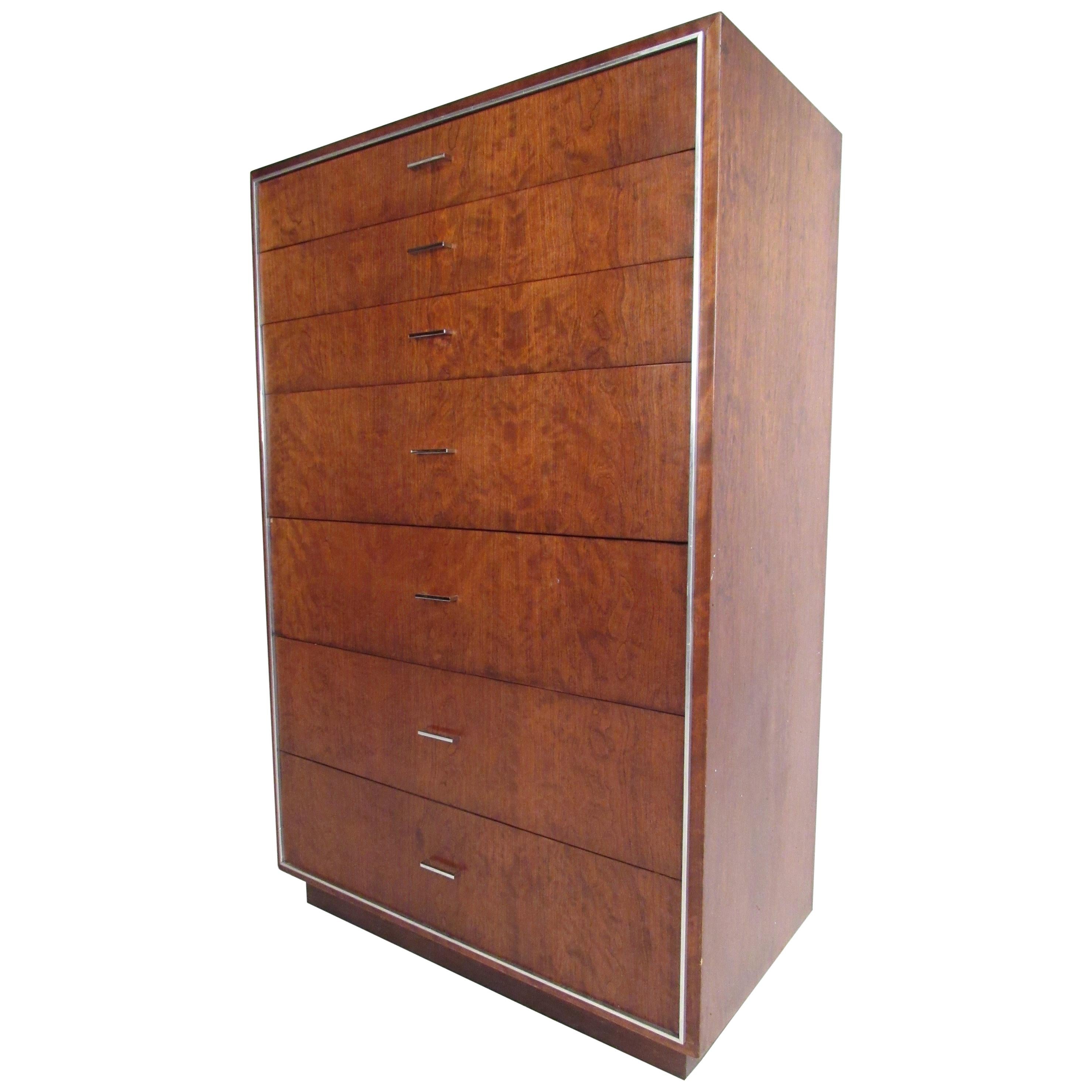 Tall Midcentury Highboy Dresser by John Stuart Inc For Sale