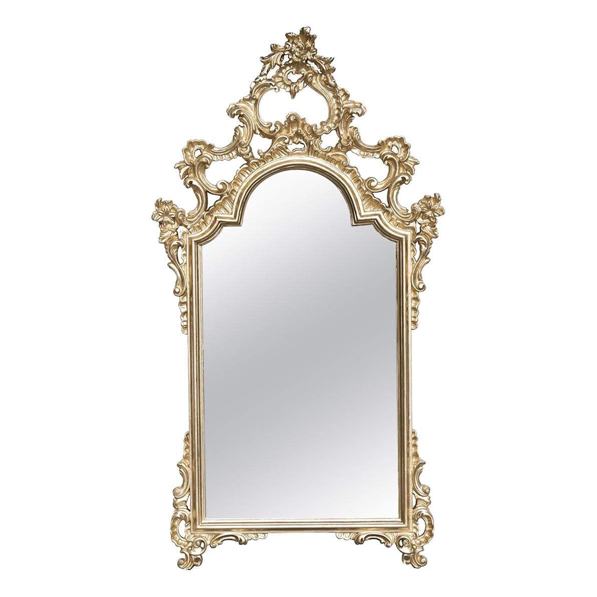Tall Mirror with Gold Leaf