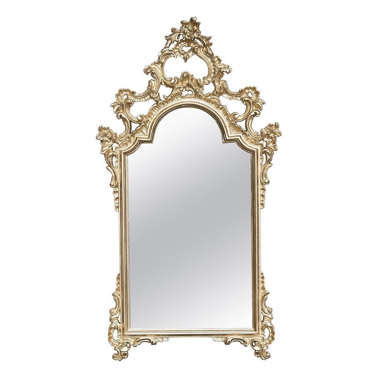 Tall Mirror with Gold Leaf For Sale at 1stDibs
