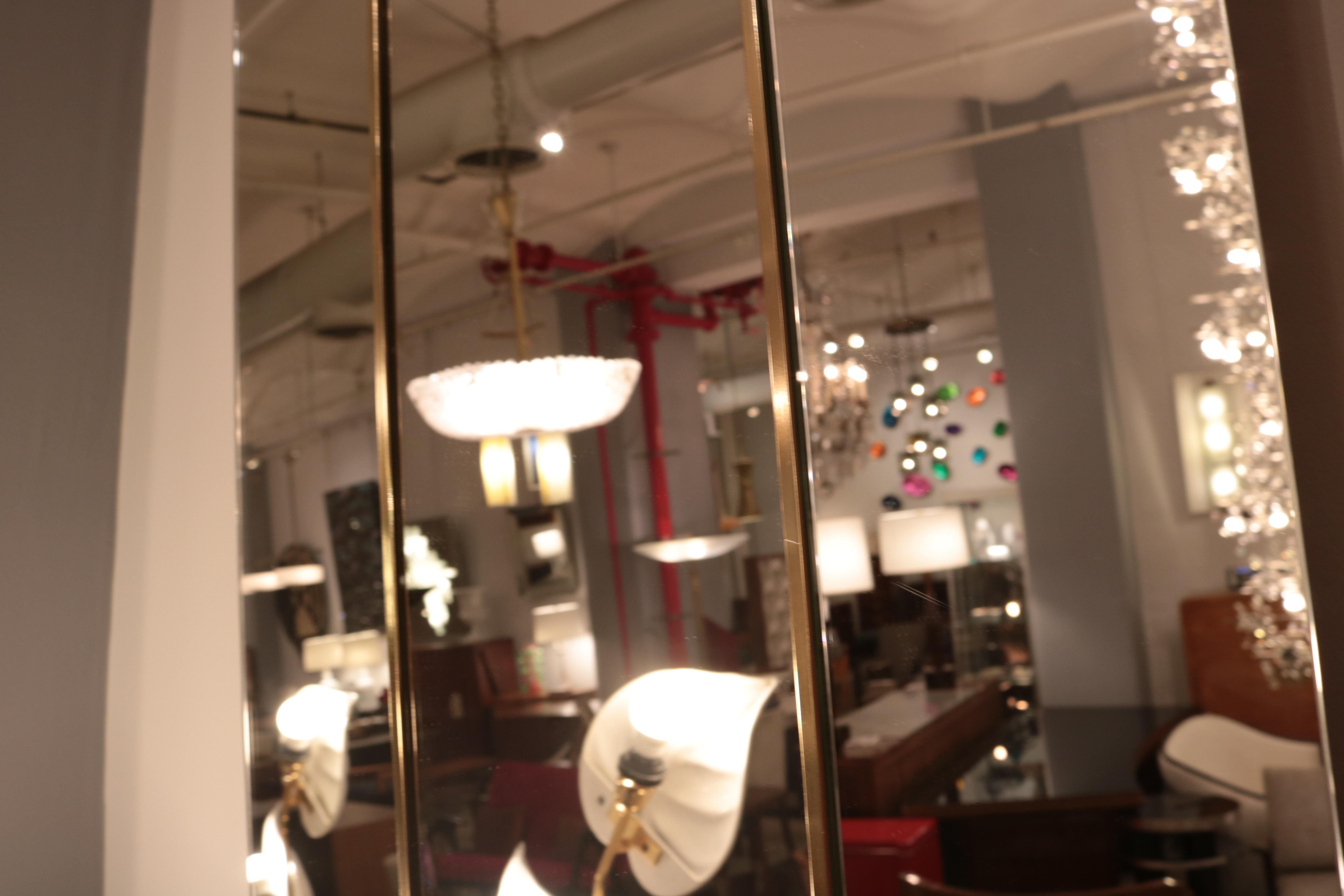 Late 20th Century Tall Modernist Italian Mirror For Sale