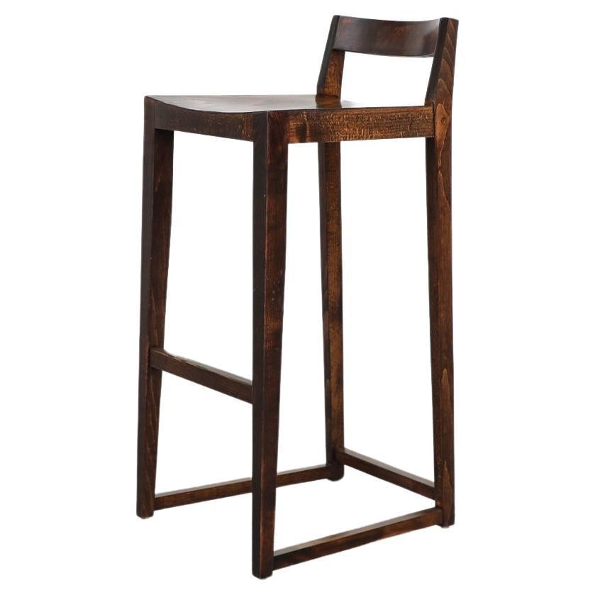 Tall Modernist Phillipe Starck inspired Dark Stained Bar Stools For Sale