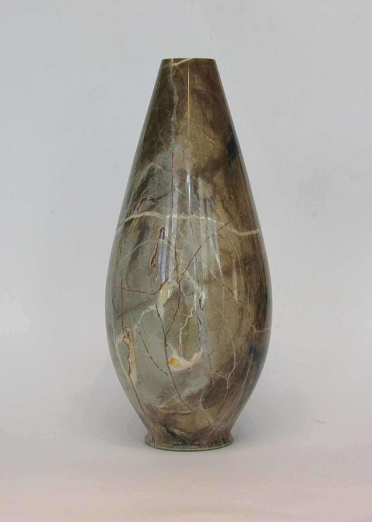Tall Modernist Variegated Marble Bullet Shaped Vase, circa 1980 In Good Condition In Ottawa, Ontario