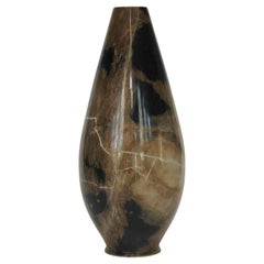Tall Modernist Variegated Marble Bullet Shaped Vase, circa 1980