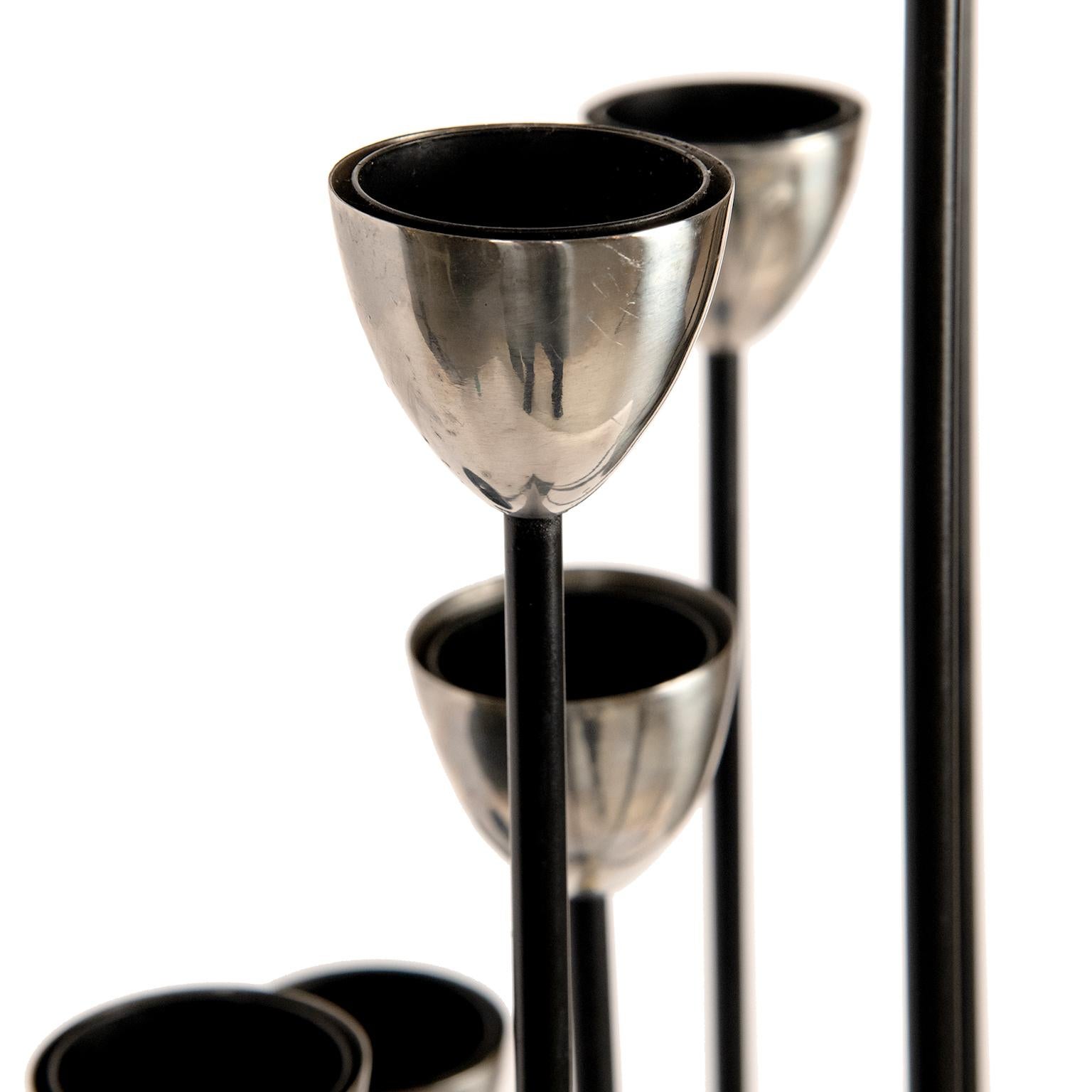 Late 20th Century Tall Modernistic Candelabra, Harry Bertoia Inspired For Sale