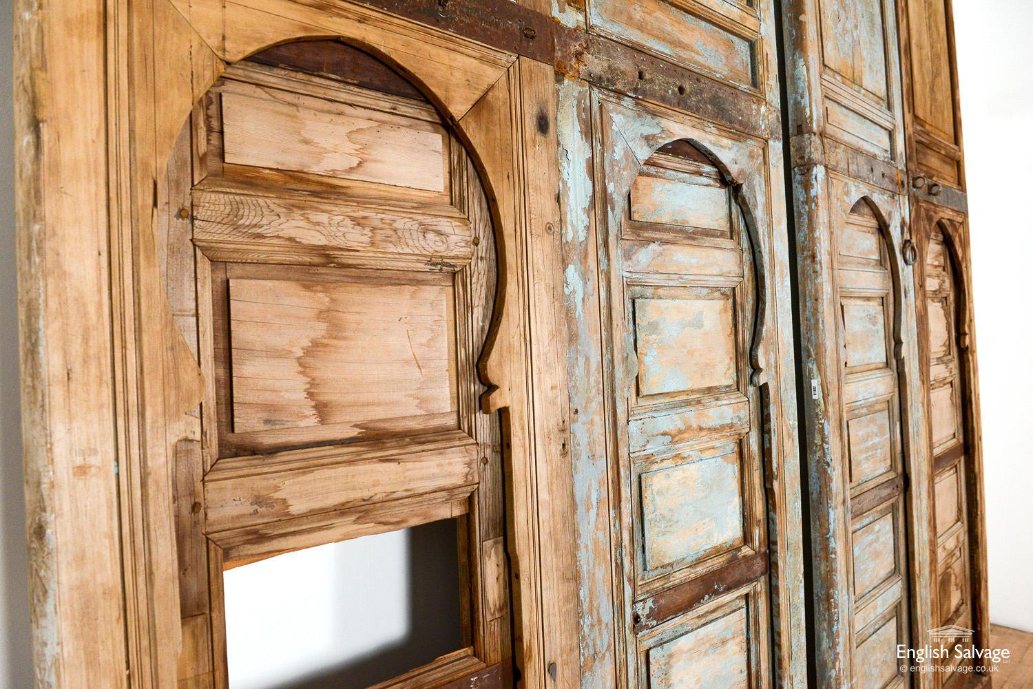 Tall Moroccan Pine Doors with Judas Gates, 20th Century In Good Condition For Sale In London, GB