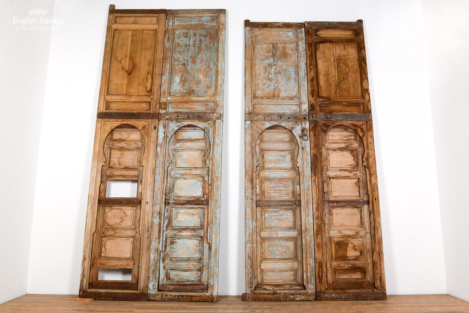 Tall Moroccan Pine Doors with Judas Gates, 20th Century For Sale 1