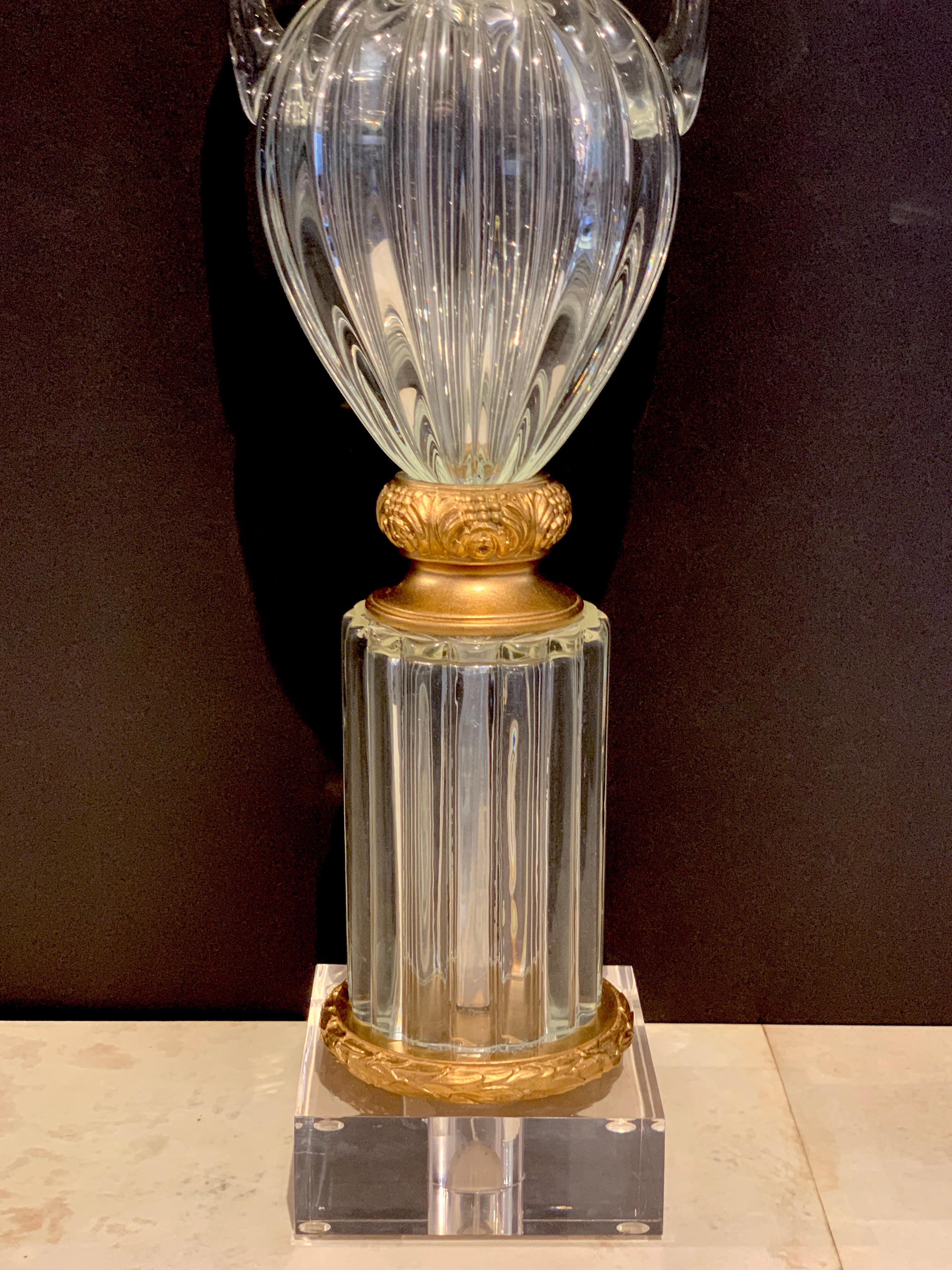 Mid-Century Modern Tall Murano Glass Amphora Lamp by Marbro