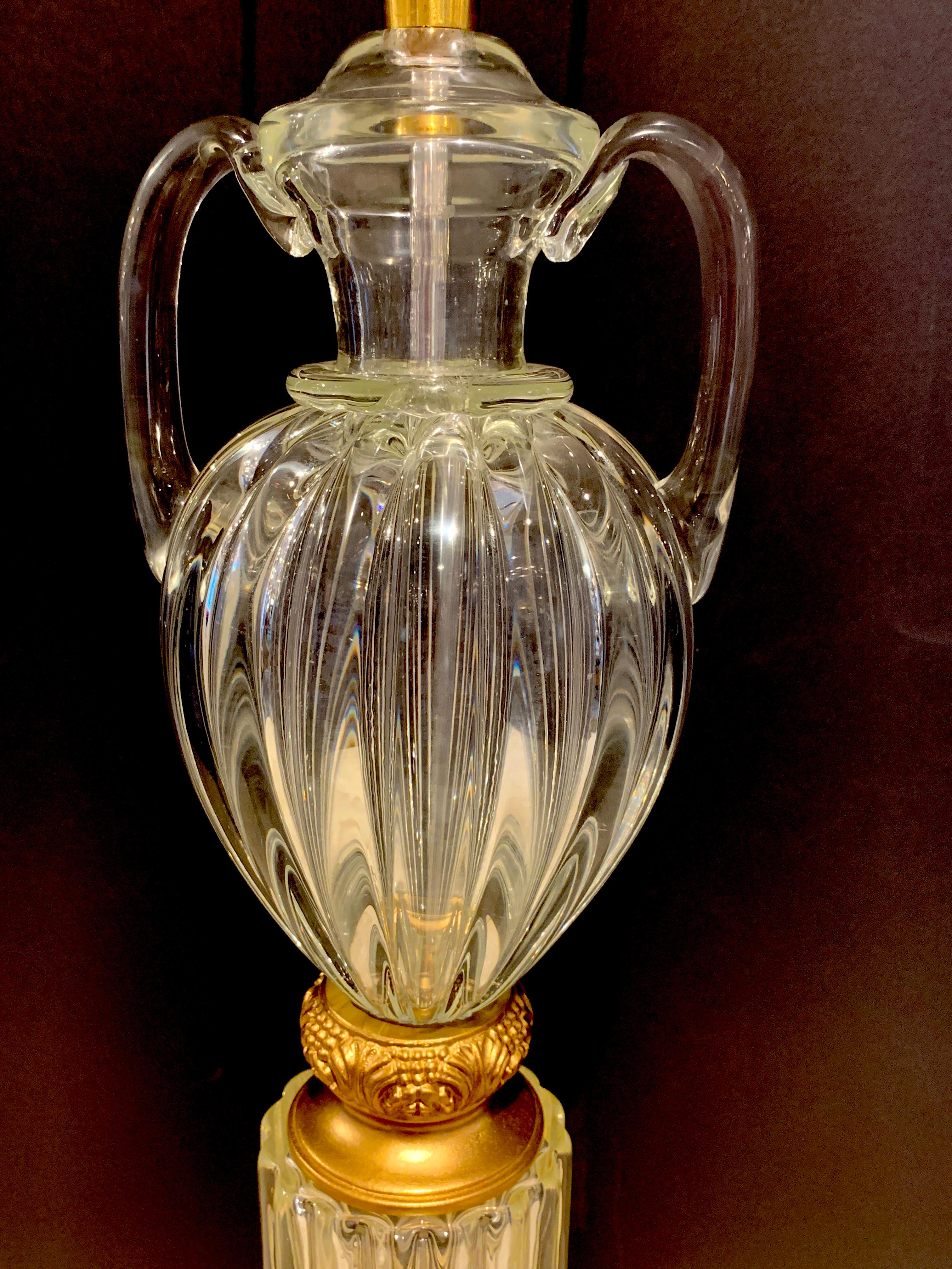 Tall Murano Glass Amphora Lamp by Marbro 1