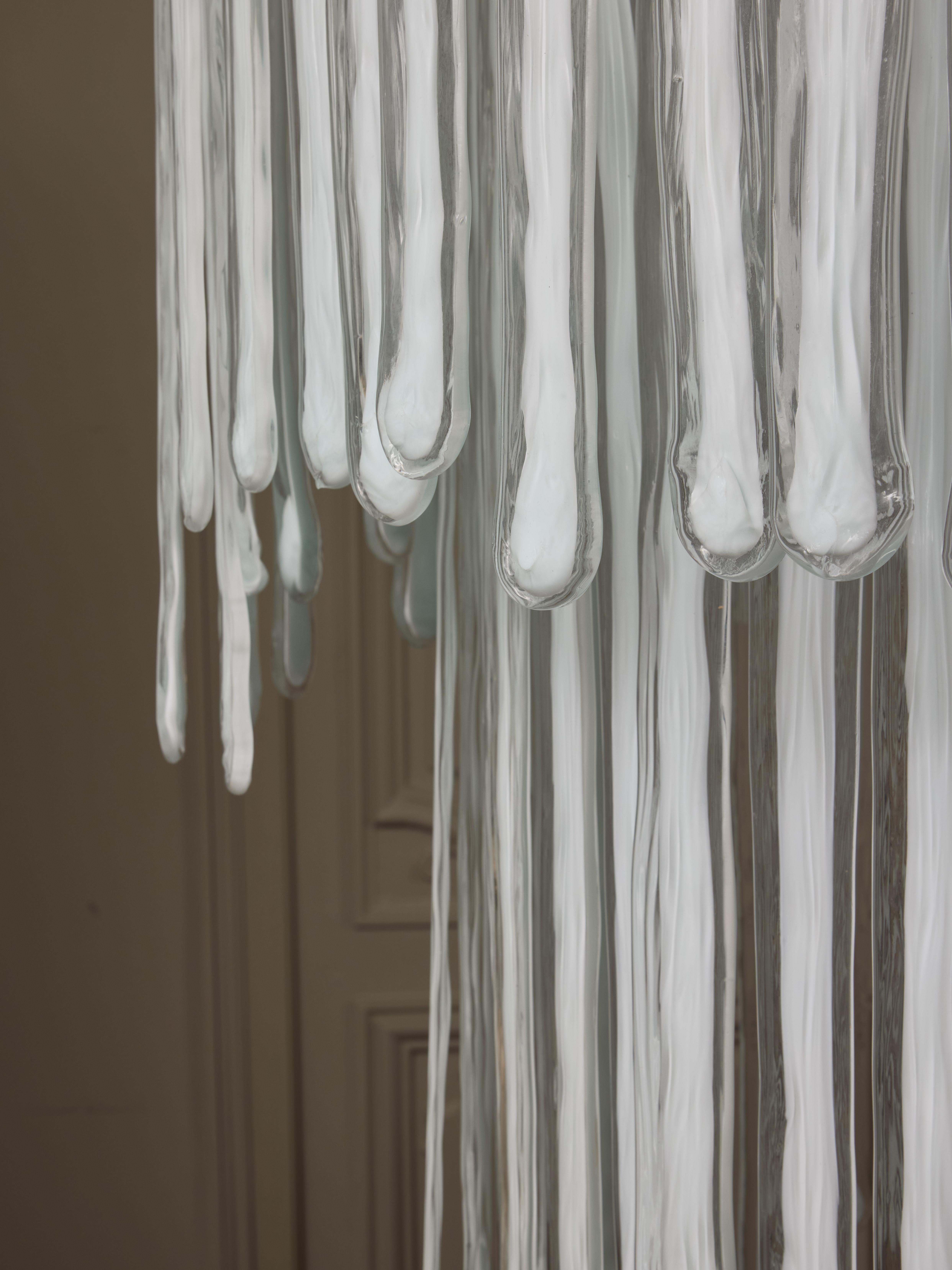 Fine XX secolo Lampadario alto in vetro di Murano in stile fontana in vendita