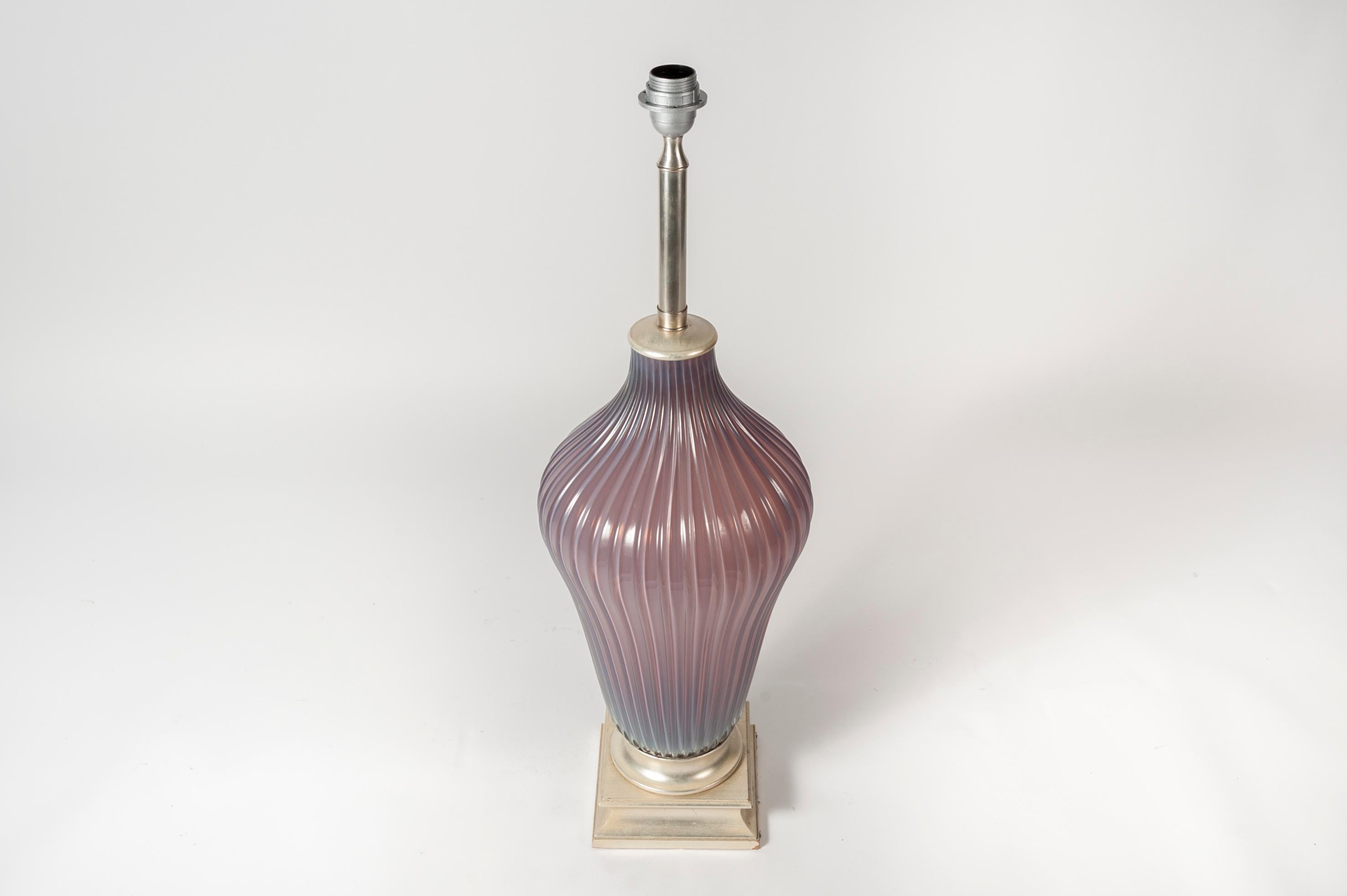 Tall Murano Glass Lamp In Excellent Condition In Bois-Colombes, FR