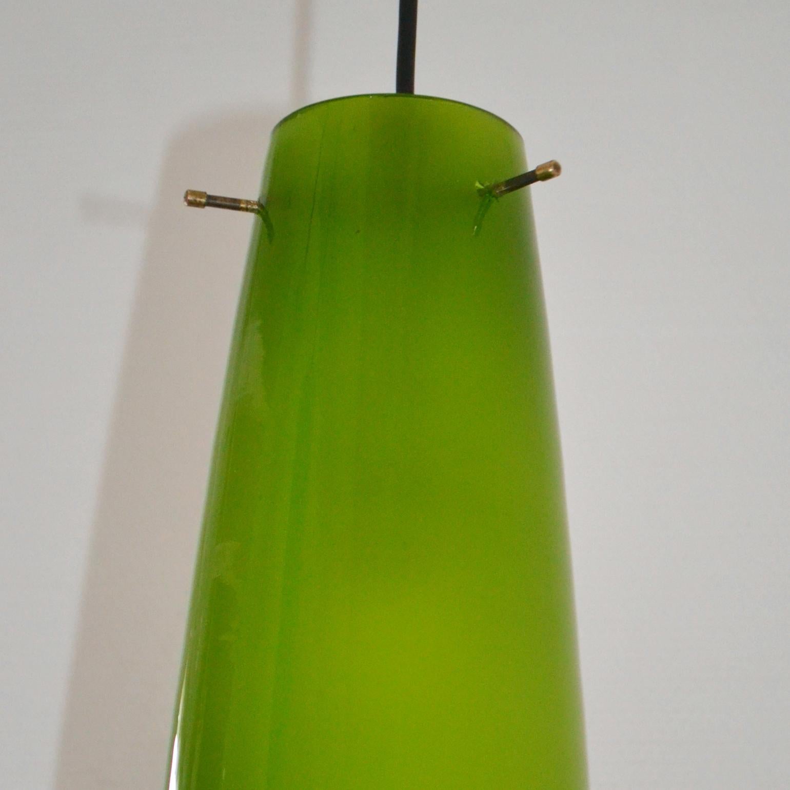 Mid-20th Century Tall Murano Glass Pendants by Alessandro Pianon for Vistosi, 1960's