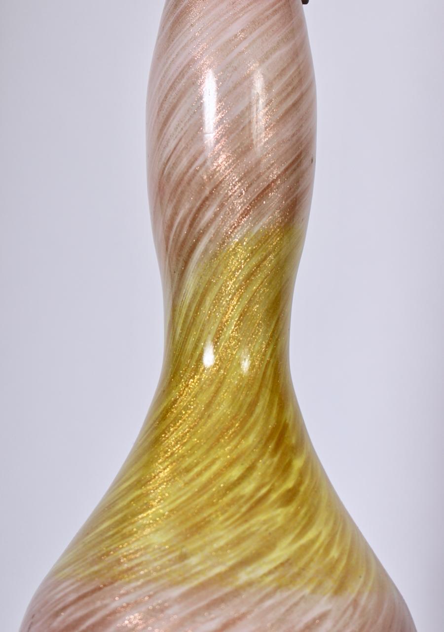Tall Murano Glass Pink & Gold 