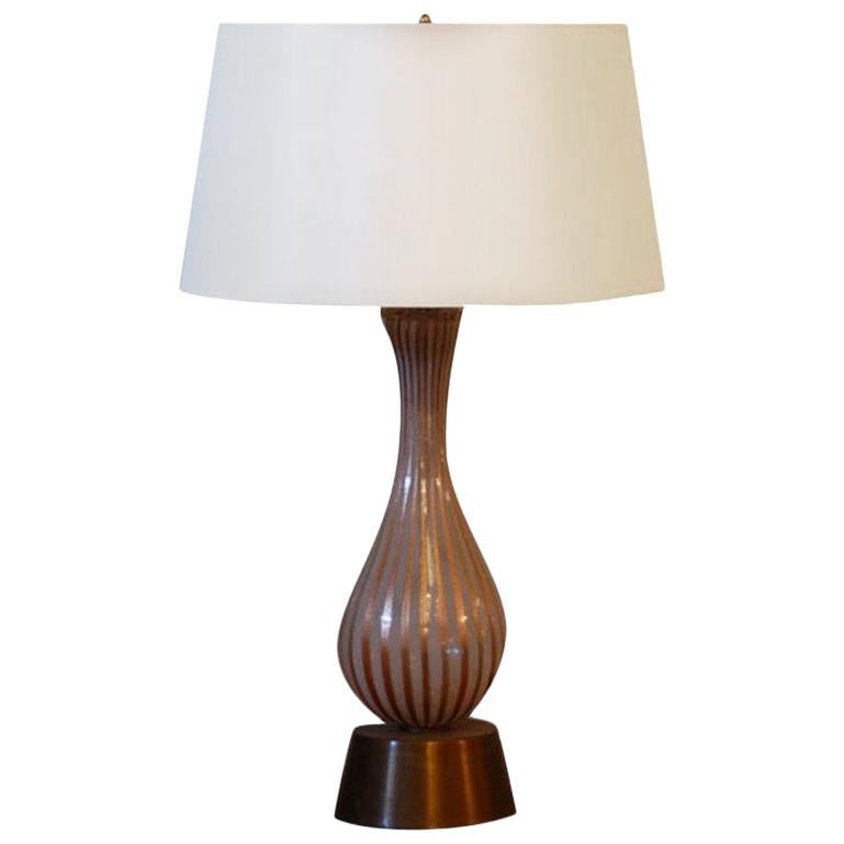 Tall Murano Glass Table Lamp by Dino Martens for Aureliano Toso For Sale