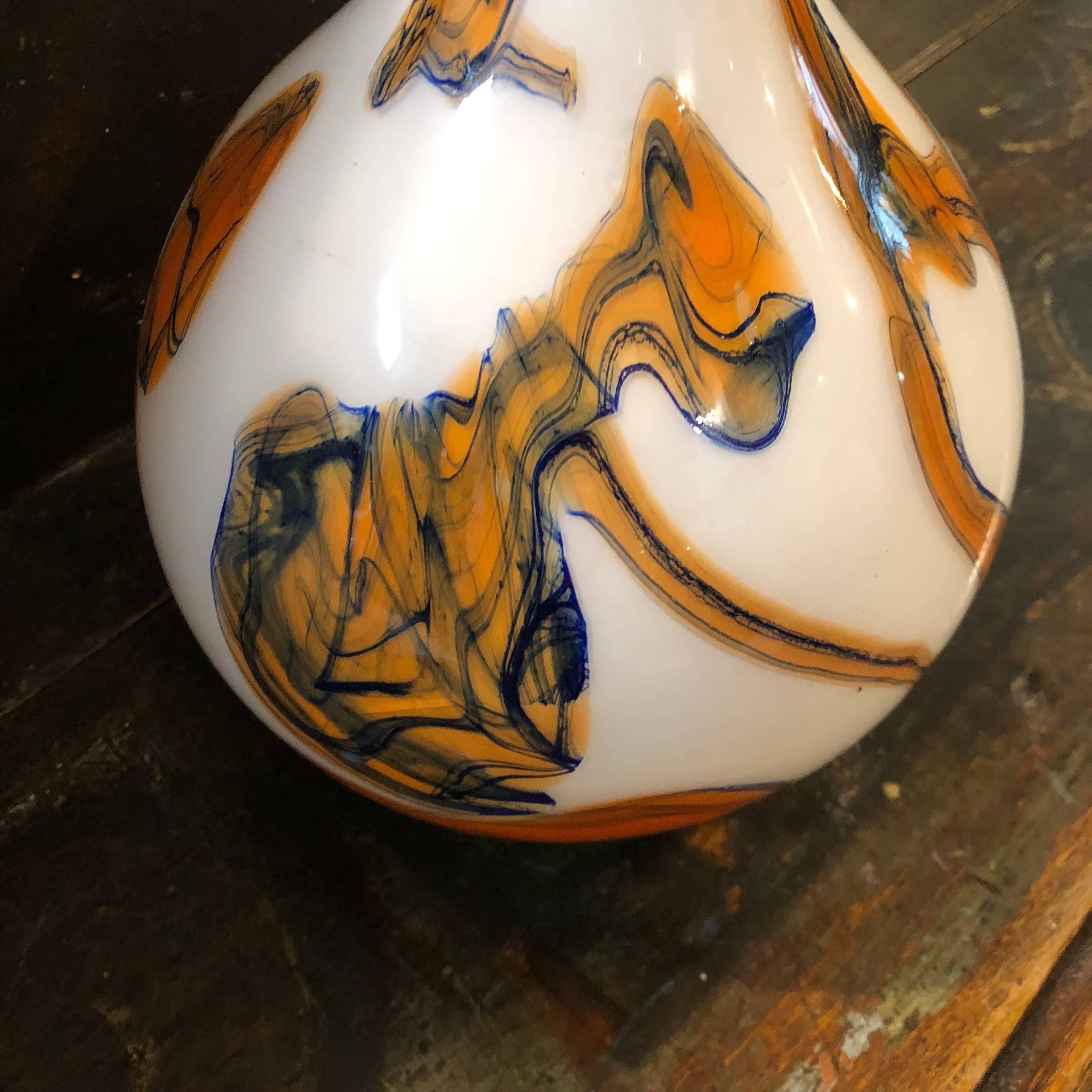 Hand-Crafted Tall Murano Glass Vase, circa 1970