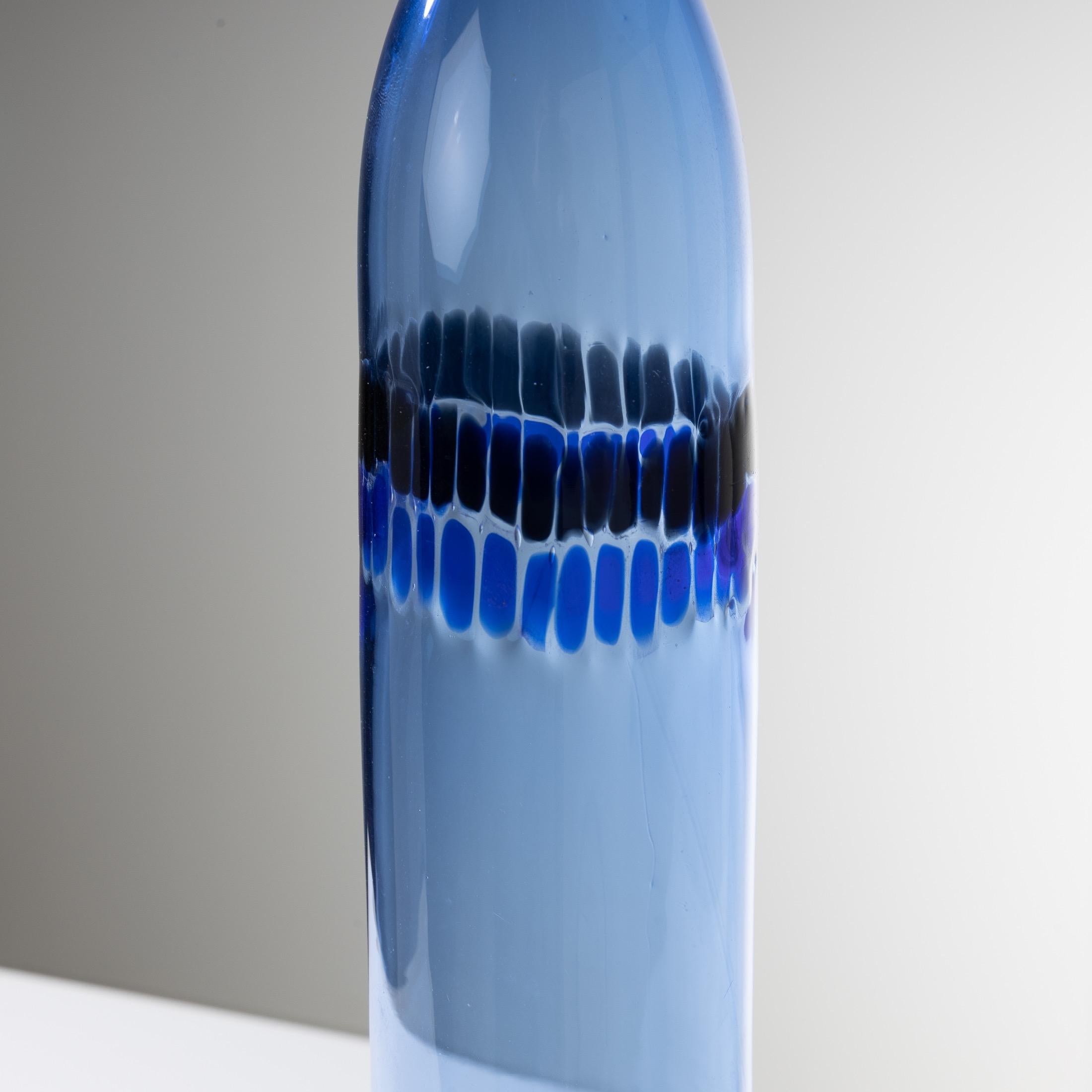 Italian Tall Murano Glass Vase with Murrines by Peter Pelzel, Vetreria Vistosi Murano