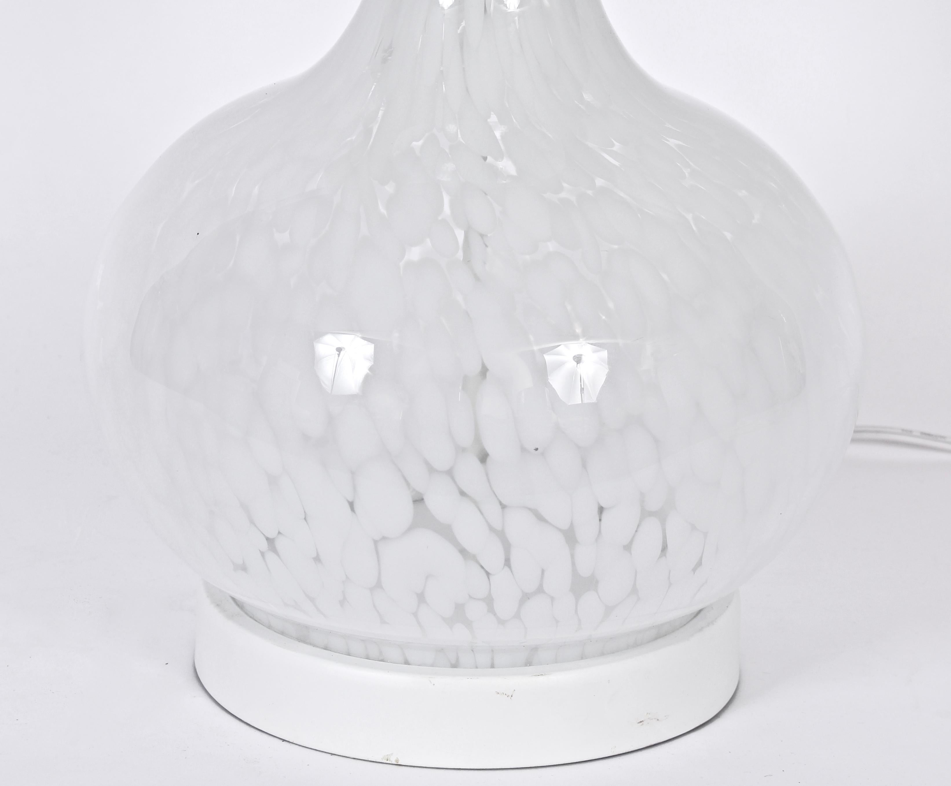 Murano Glass  Substantial Mazzega Murano White on White 
