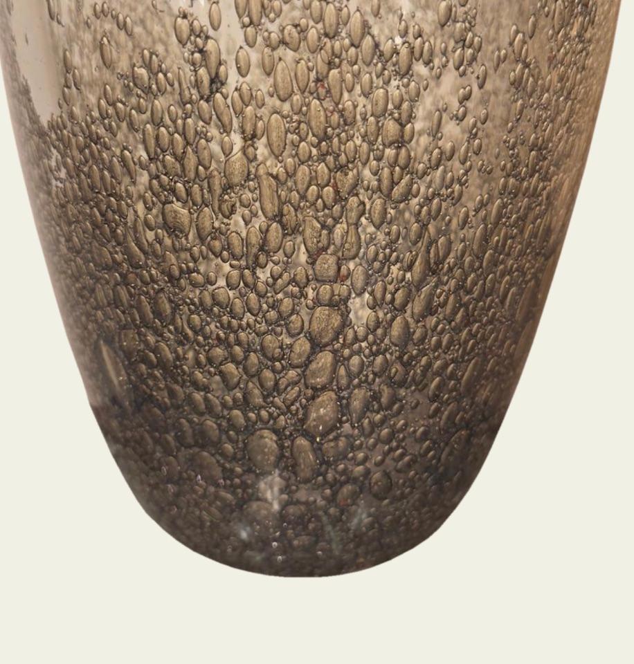 Große Murano Pulegoso Rauchglasvase (Italienisch) im Angebot