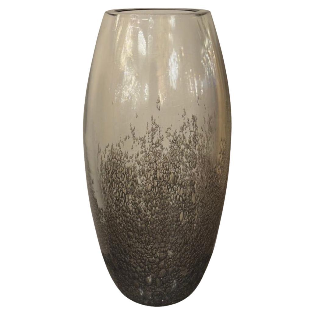 Große Murano Pulegoso Rauchglasvase im Angebot