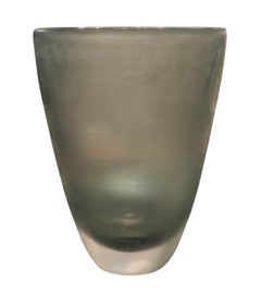 Tall Murano Smoke Glass Vase