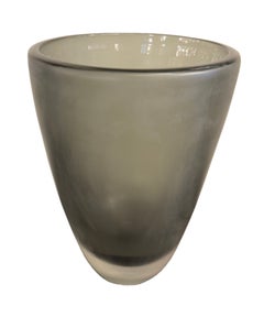 Tall Murano Smoke Glass Vase