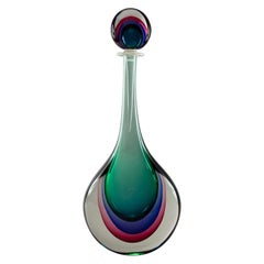 Tall Murano Sommerso Glass Perfume Bottle