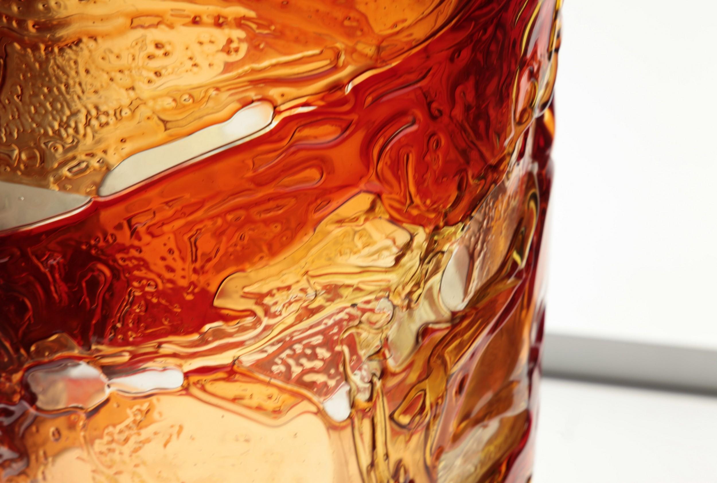 Tall Murano Vase with Hot Glass Colors Applied in the Manner of Gae Aulenti 6