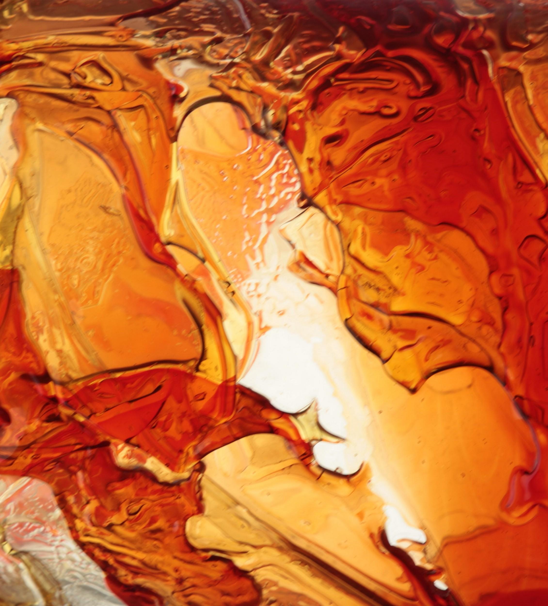 Tall Murano Vase with Hot Glass Colors Applied in the Manner of Gae Aulenti 12