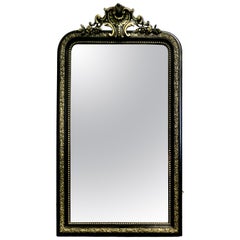 Tall Napoleon III Black Gold Pier Mirror This is a stunning Mirror