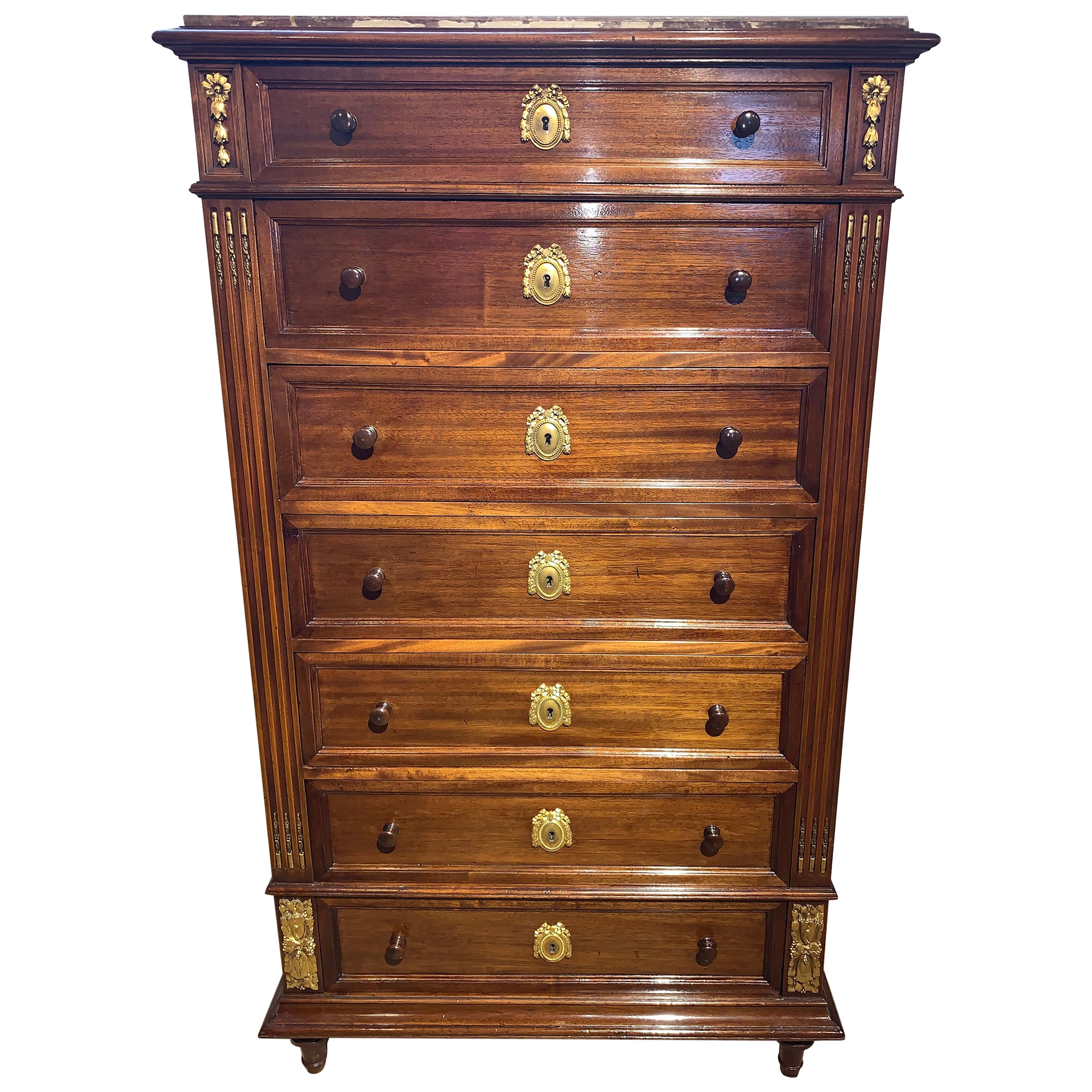 Tall Narrow Chest of Drawers For Sale