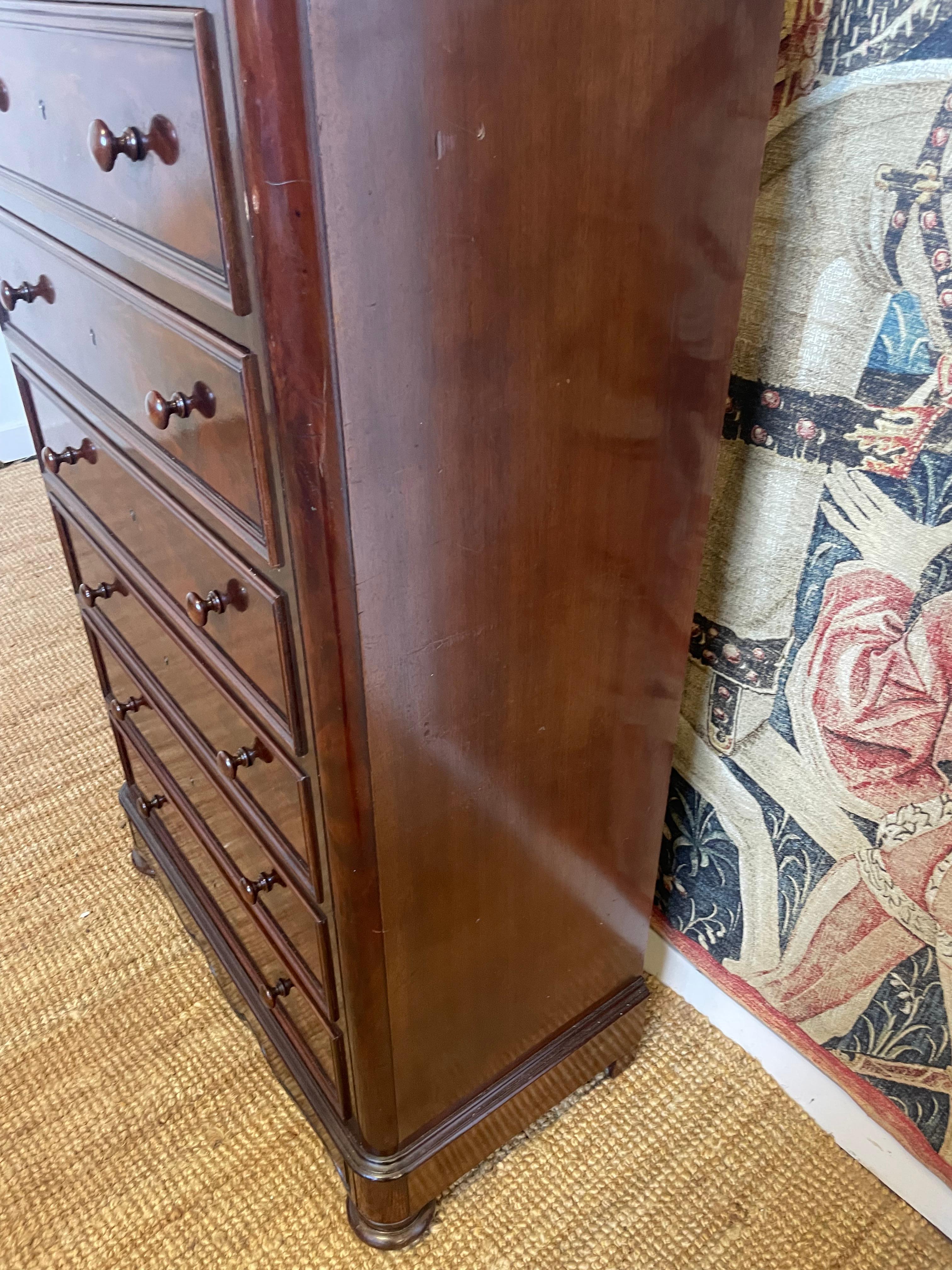 Tall narrow chest of drawers / semainier / French commode  For Sale 5
