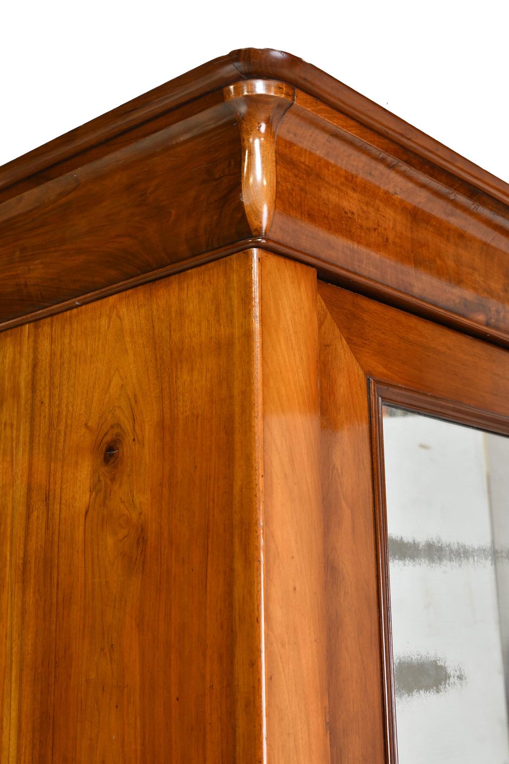 Tall and Narrow French Louis Philippe Armoire with Mirrored Door, circa 1830 4
