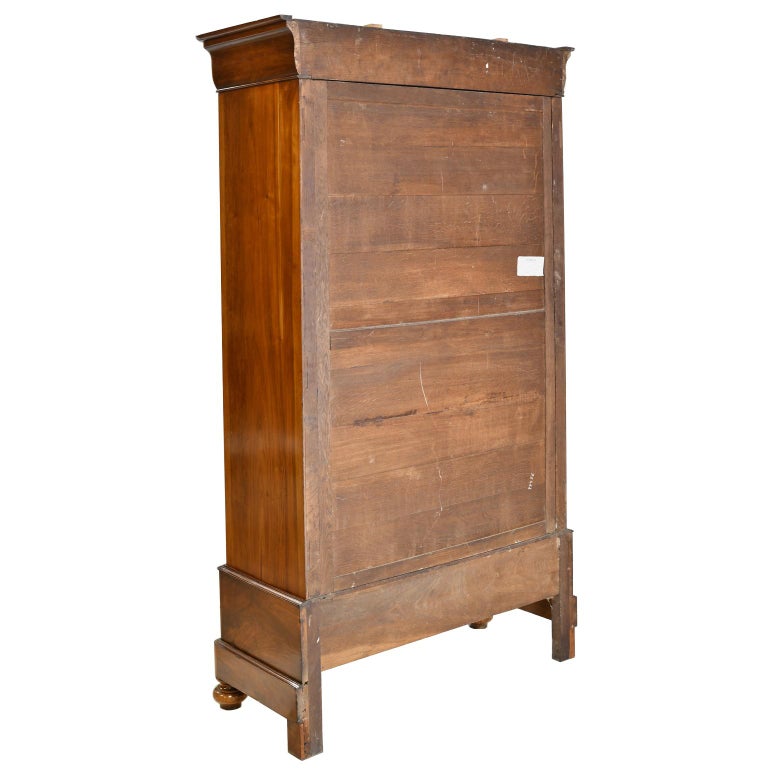 Tall and Narrow French Louis Philippe Armoire with Mirrored Door, circa
