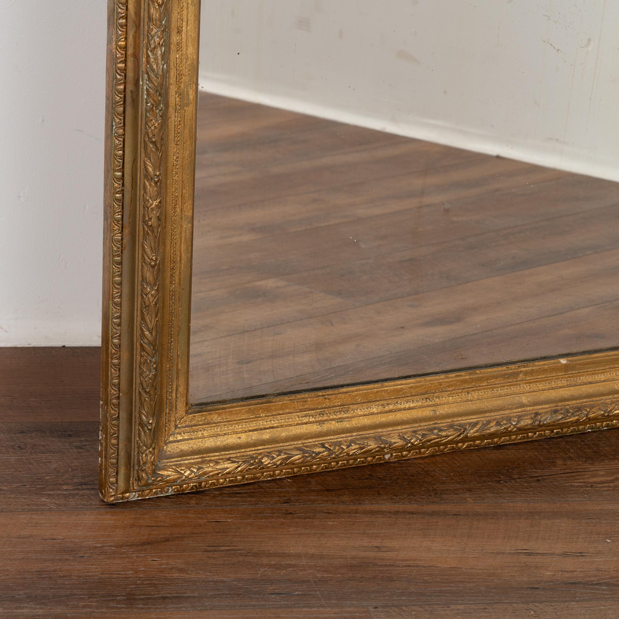 Tall Narrow Gold Gilt Mirror, Sweden Circa 1870-90 2