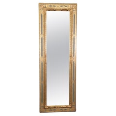 Tall Narrow Italian Florentine Gilded Painted Mirror